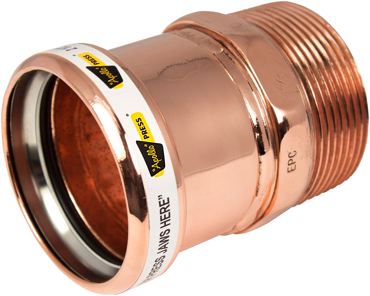 PF 112MADAPT COPPER PRESS FITTING 1 1/2" MALE ADAPTER