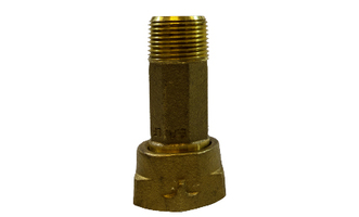 3/4" X 1" LONG BRASS METER COUPLING