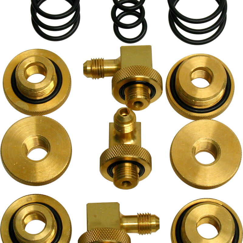 MIDWEST 110706 90 DG SWIVEL QUICK CONNECTOR TEST COCK ADAPTER KIT  3 EA ADAPTERS 1/4"- 1/2" - 3/4" WITH SPARE "O" RINGS