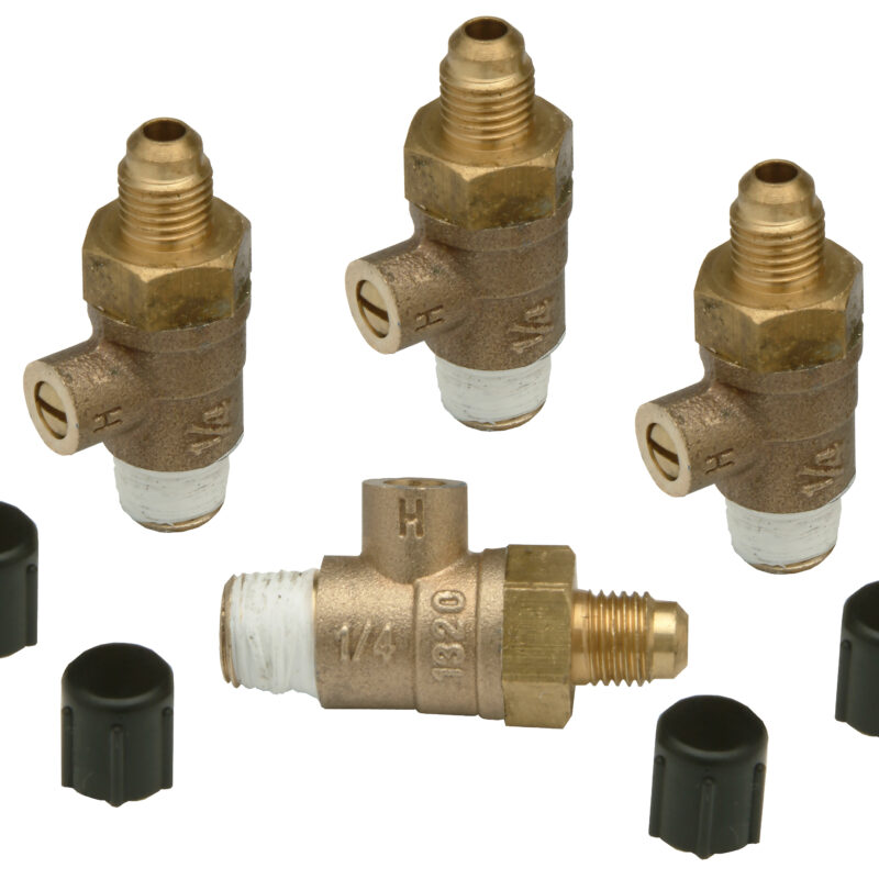 WILKINS RK14-860XLFT - 1/4" TEST COCKS WITH FLARE TIPS (LEAD FREE)